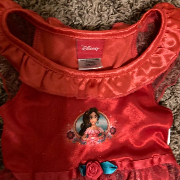 Disney Princess Elena of Avalor Nightgown 18 Months Red Tulle Short Sleeve - Picture 2 of 3